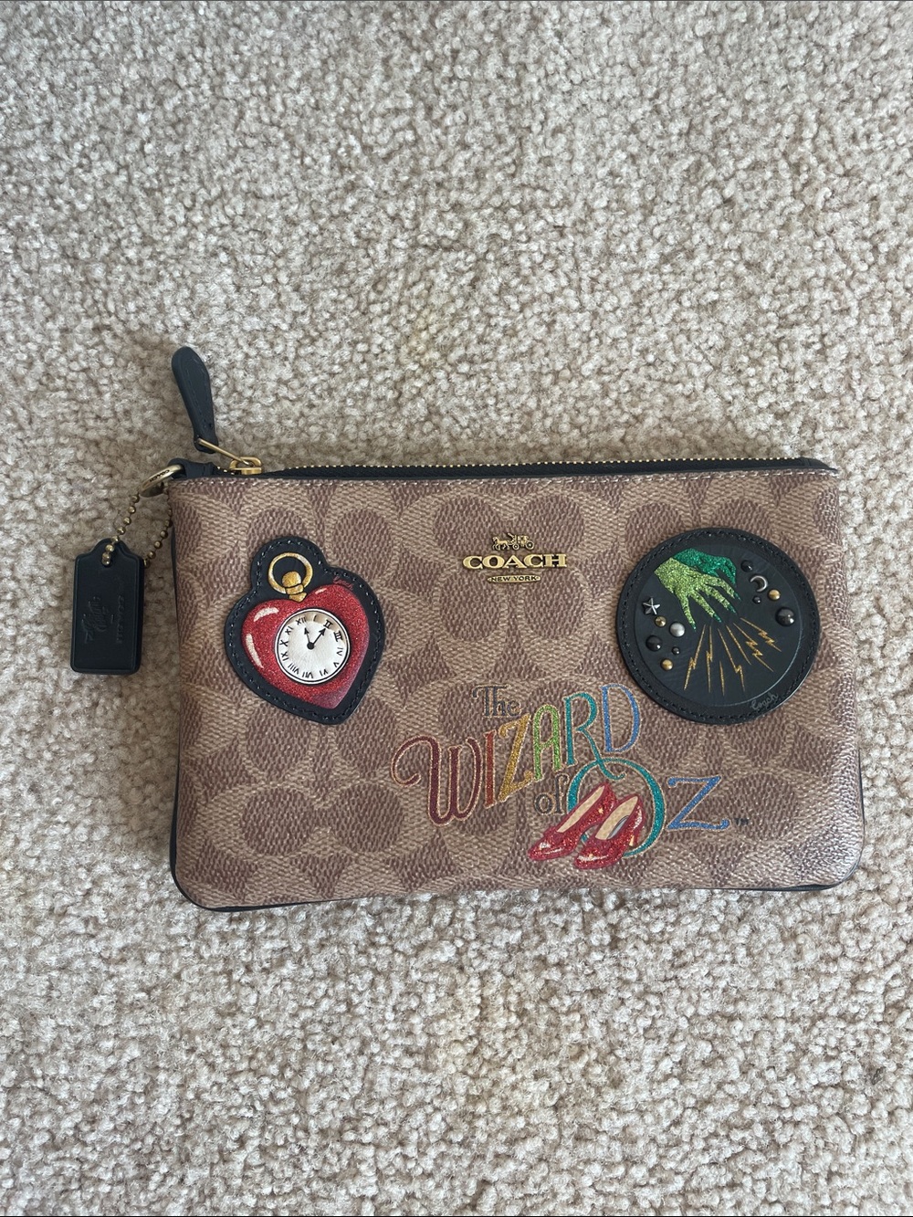 Coach Coated Canvas Signature Wizard of Oz Small Wristlet